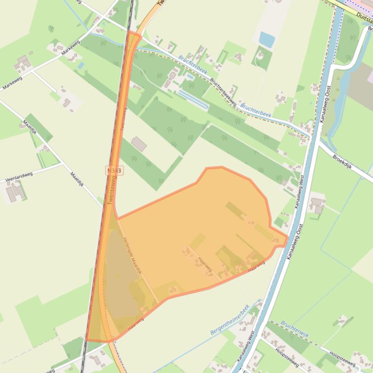 Kaart van postcodegebied 7696BB.