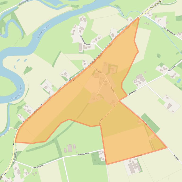 Kaart van postcodegebied 7696BE.