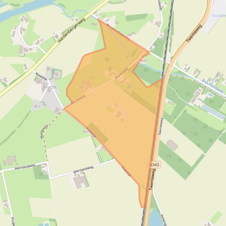 Kaart van postcodegebied 7696BG.