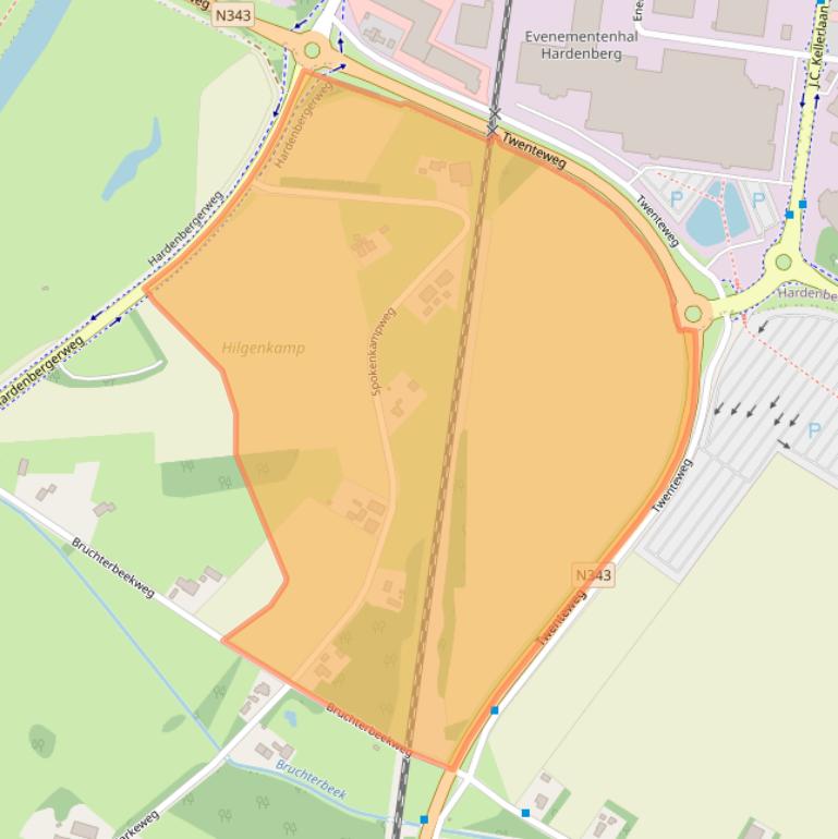 Kaart van postcodegebied 7696BJ.