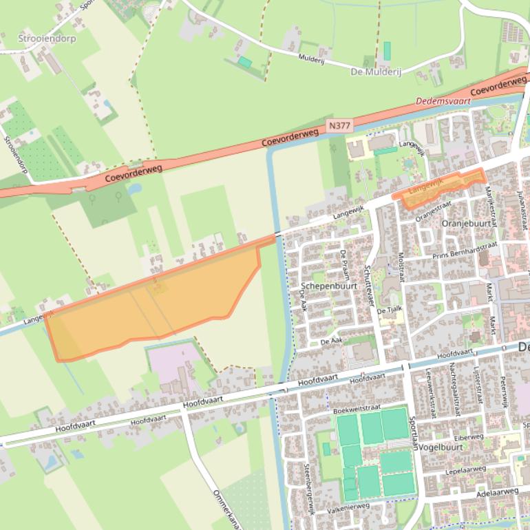 Kaart van postcodegebied 7701AA.