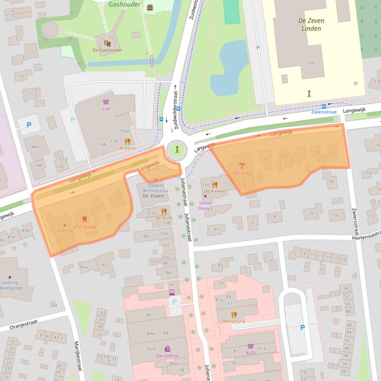 Kaart van postcodegebied 7701AB.