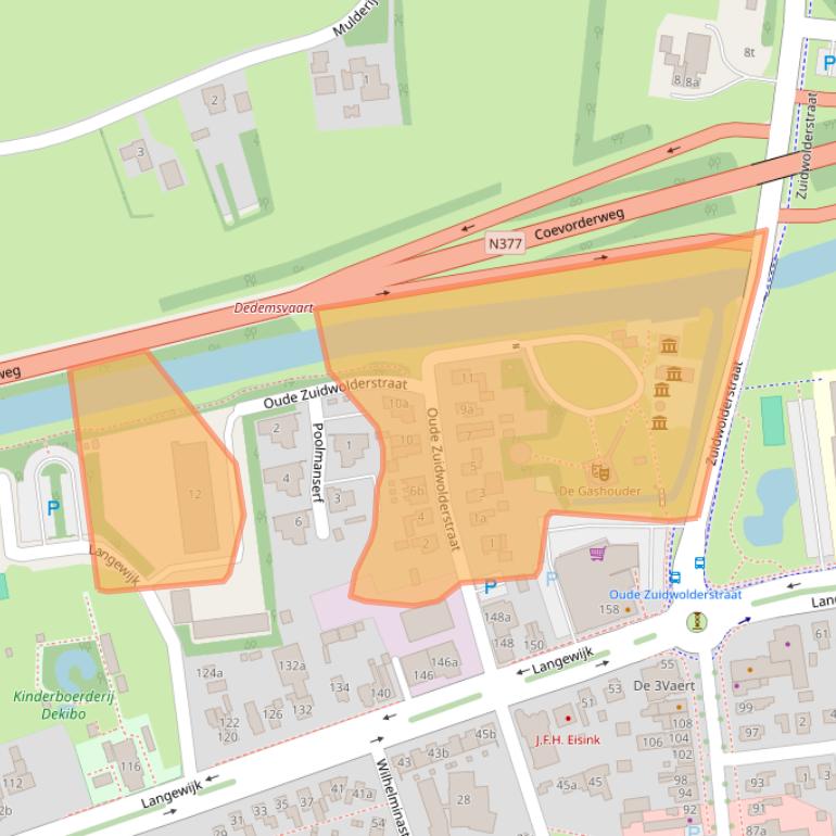 Kaart van postcodegebied 7701AZ.