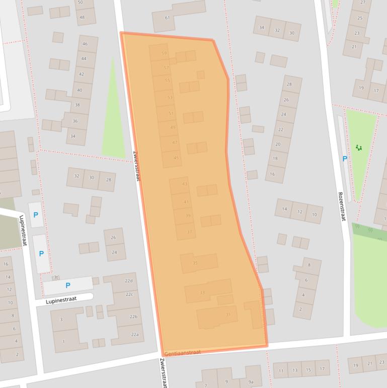 Kaart van postcodegebied 7701EK.