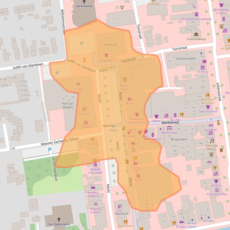 Kaart van postcodegebied 7701GW.