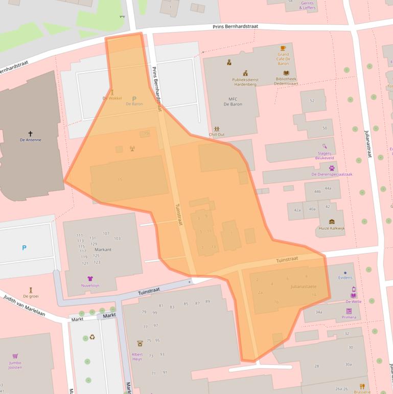 Kaart van postcodegebied 7701GX.