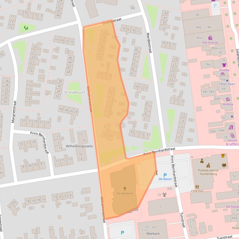 Kaart van postcodegebied 7701HA.