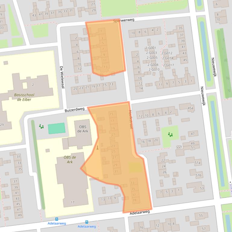 Kaart van postcodegebied 7701JX.