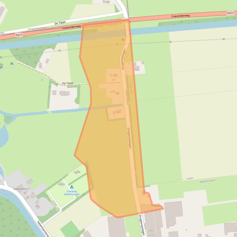 Kaart van postcodegebied 7701XA.