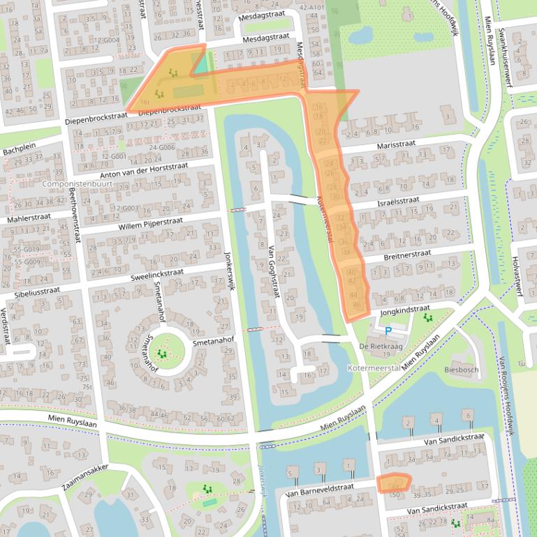 Kaart van postcodegebied 7701ZK.