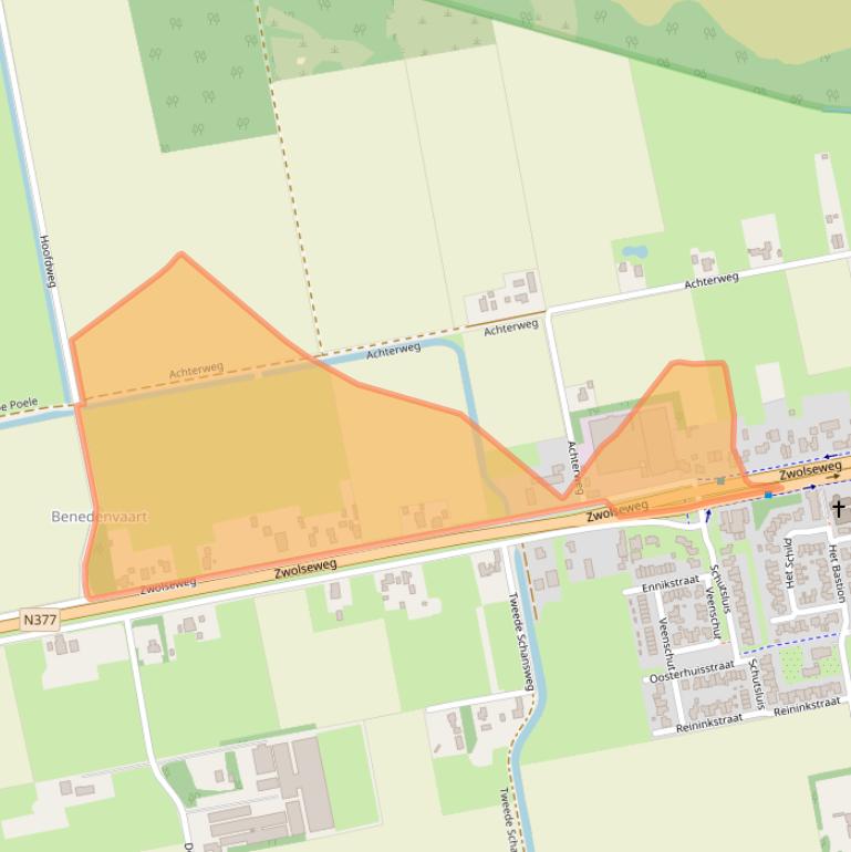 Kaart van postcodegebied 7707AE.