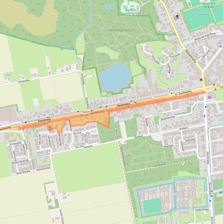Kaart van postcodegebied 7707AK.