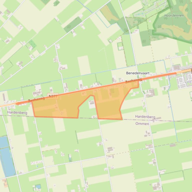 Kaart van postcodegebied 7707AM.