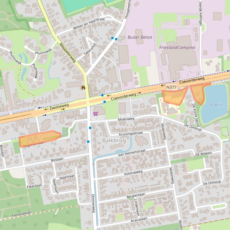 Kaart van postcodegebied 7707AP.