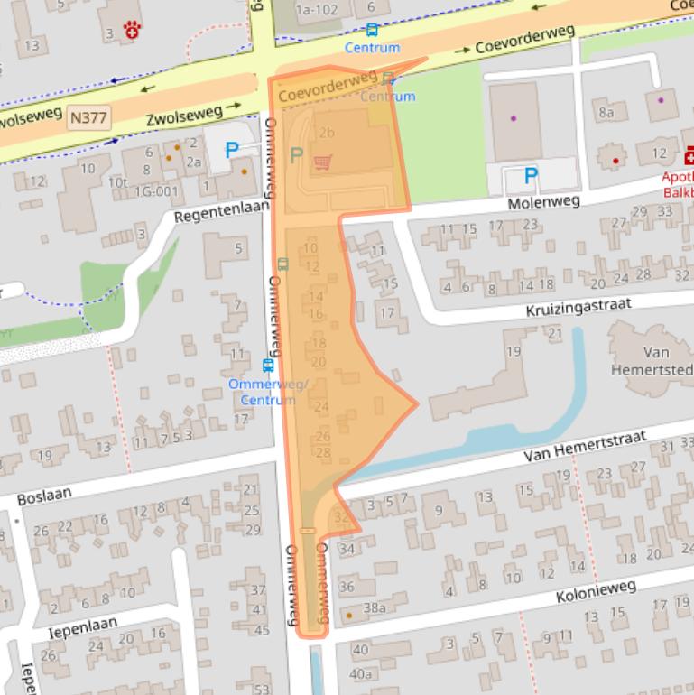 Kaart van postcodegebied 7707AV.