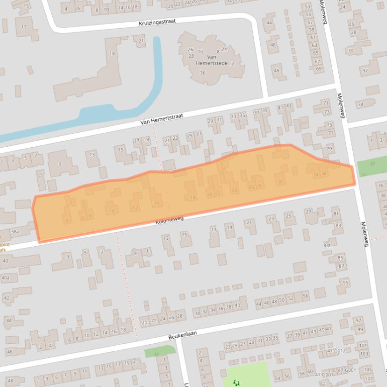 Kaart van postcodegebied 7707BS.