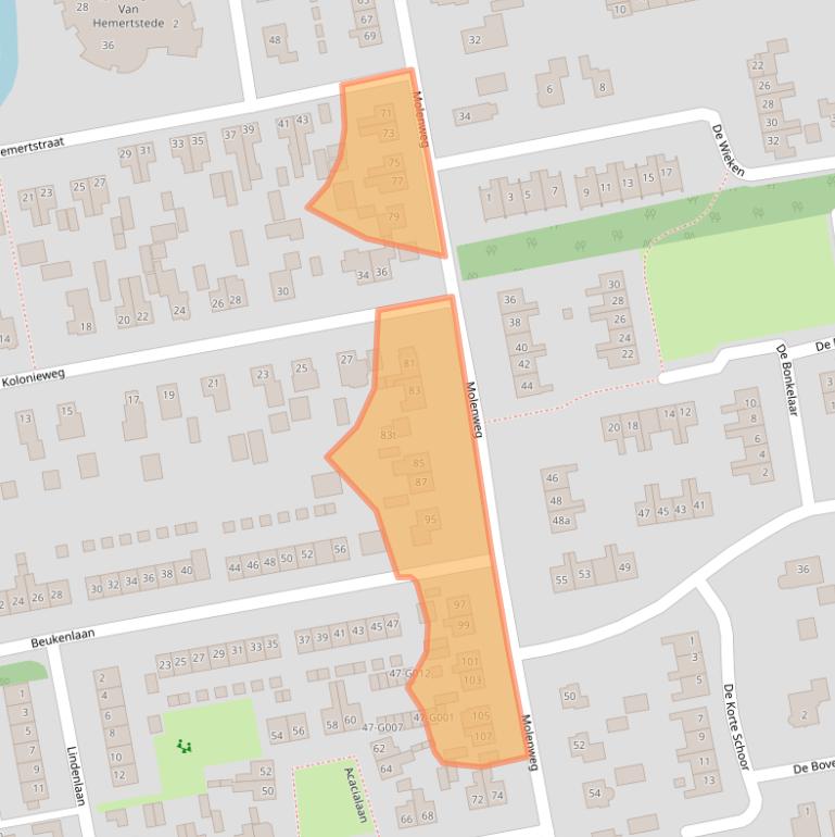 Kaart van postcodegebied 7707CC.