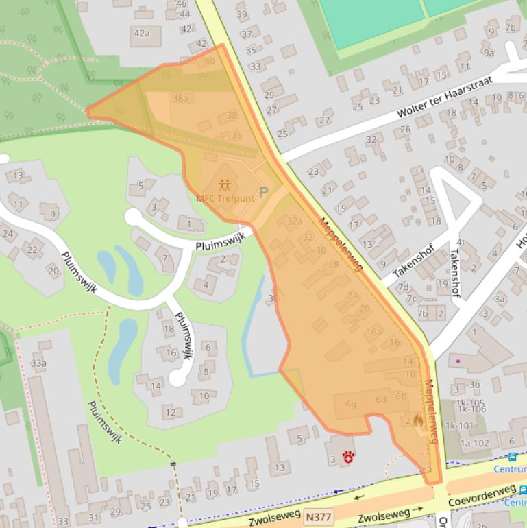 Kaart van postcodegebied 7707CN.