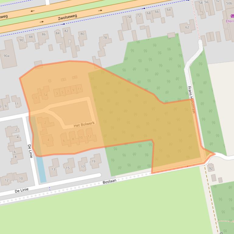 Kaart van postcodegebied 7707EN.
