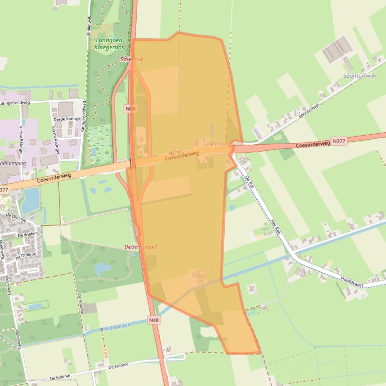 Kaart van postcodegebied 7707PA.