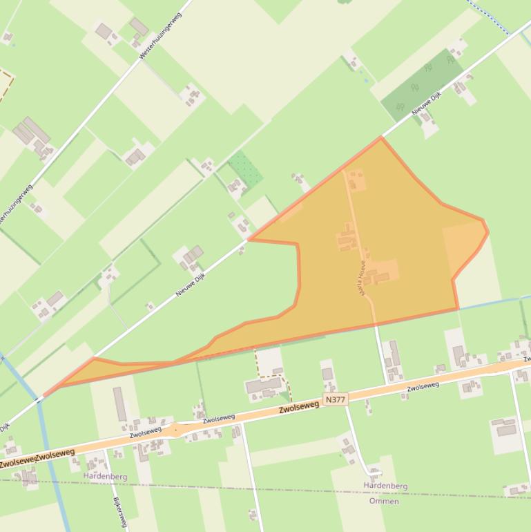 Kaart van postcodegebied 7707RL.