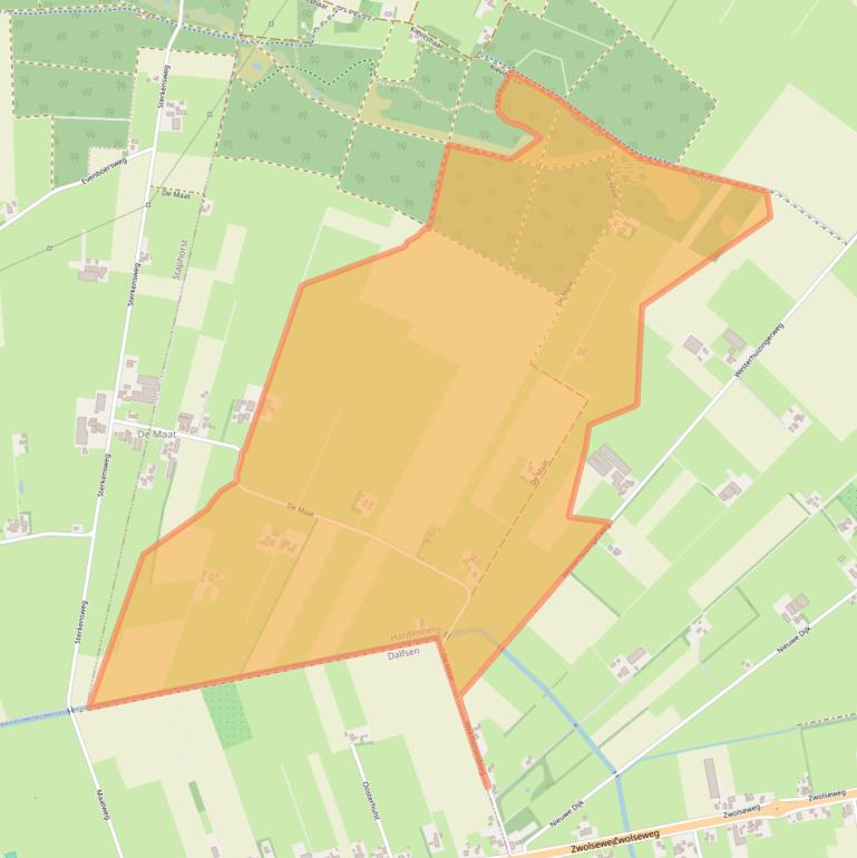 Kaart van postcodegebied 7707RM.