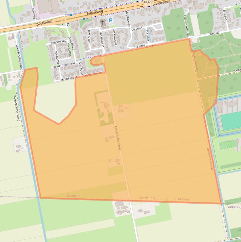Kaart van postcodegebied 7707RW.