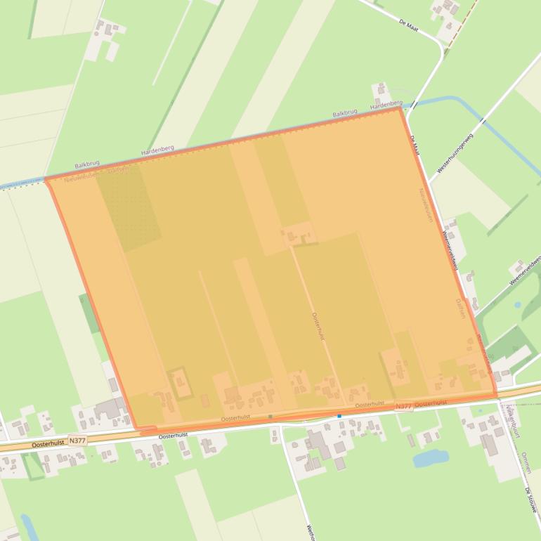 Kaart van postcodegebied 7711BG.