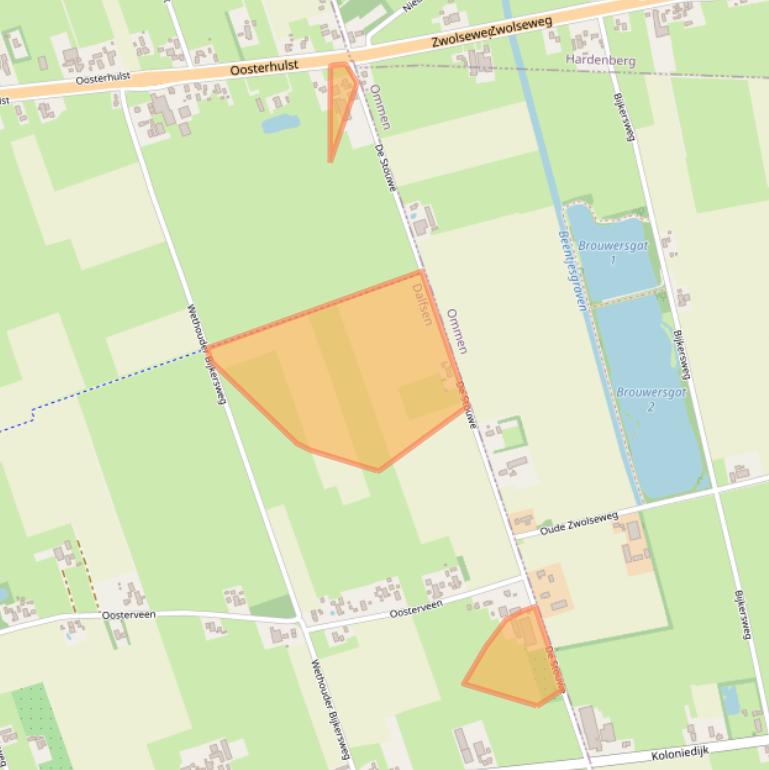 Kaart van postcodegebied 7711BM.