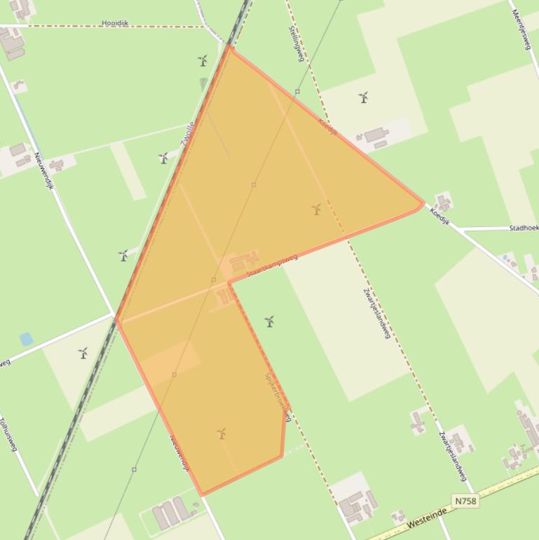 Kaart van postcodegebied 7711DM.