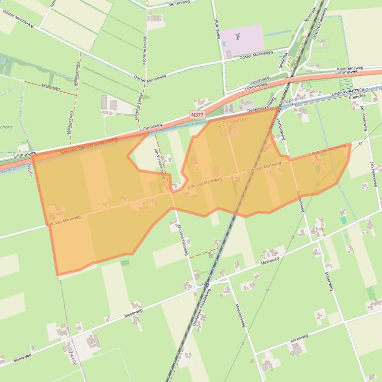 Kaart van postcodegebied 7711ER.