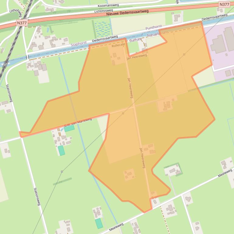 Kaart van postcodegebied 7711EZ.