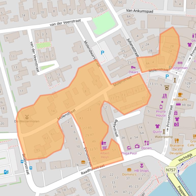 Kaart van postcodegebied 7721AR.