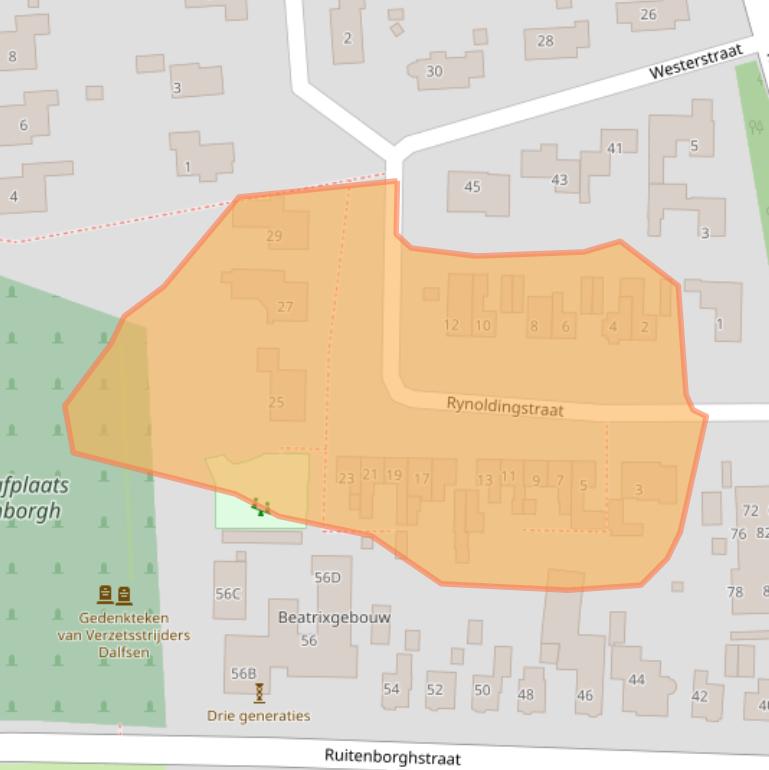 Kaart van postcodegebied 7721BP.