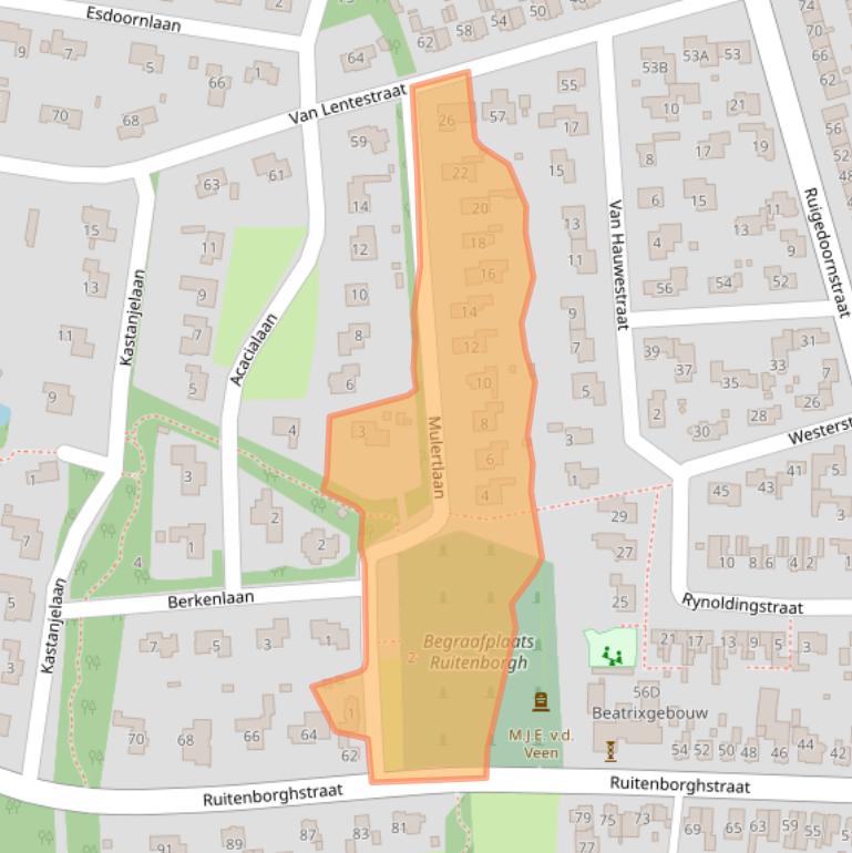 Kaart van postcodegebied 7721BT.