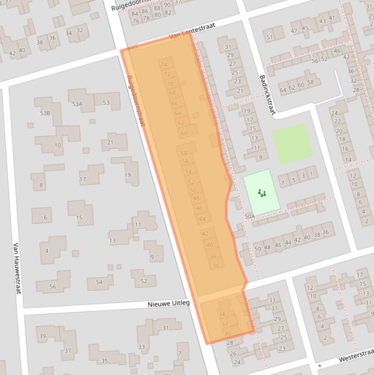 Kaart van postcodegebied 7721BX.