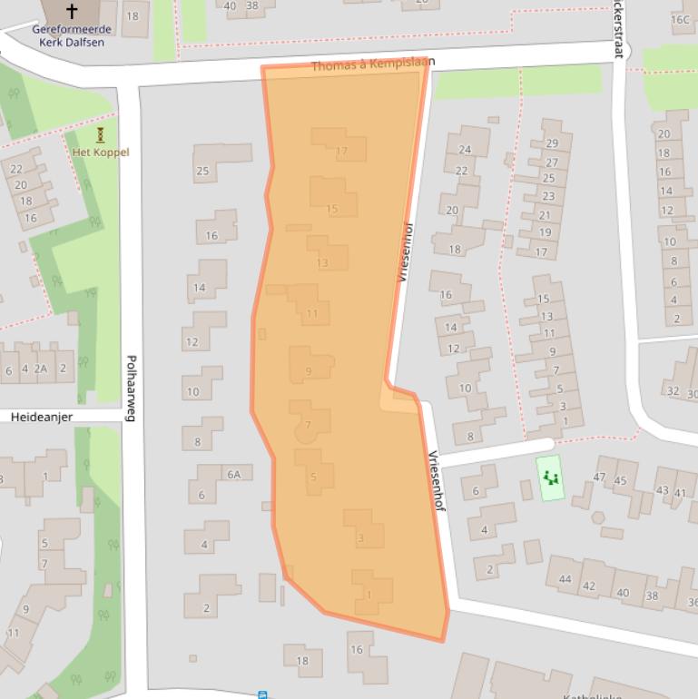 Kaart van postcodegebied 7721DJ.