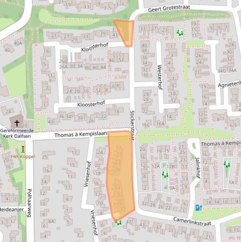 Kaart van postcodegebied 7721DN.