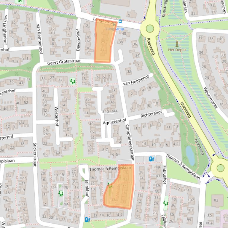 Kaart van postcodegebied 7721EL.