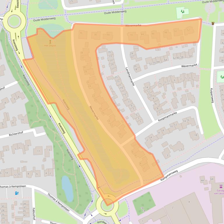 Kaart van postcodegebied 7721KJ.