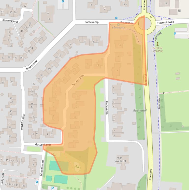Kaart van postcodegebied 7721VL.