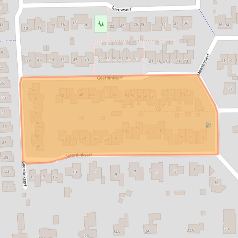 Kaart van postcodegebied 7722AX.