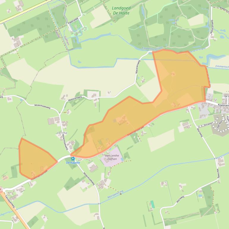 Kaart van postcodegebied 7722LZ.