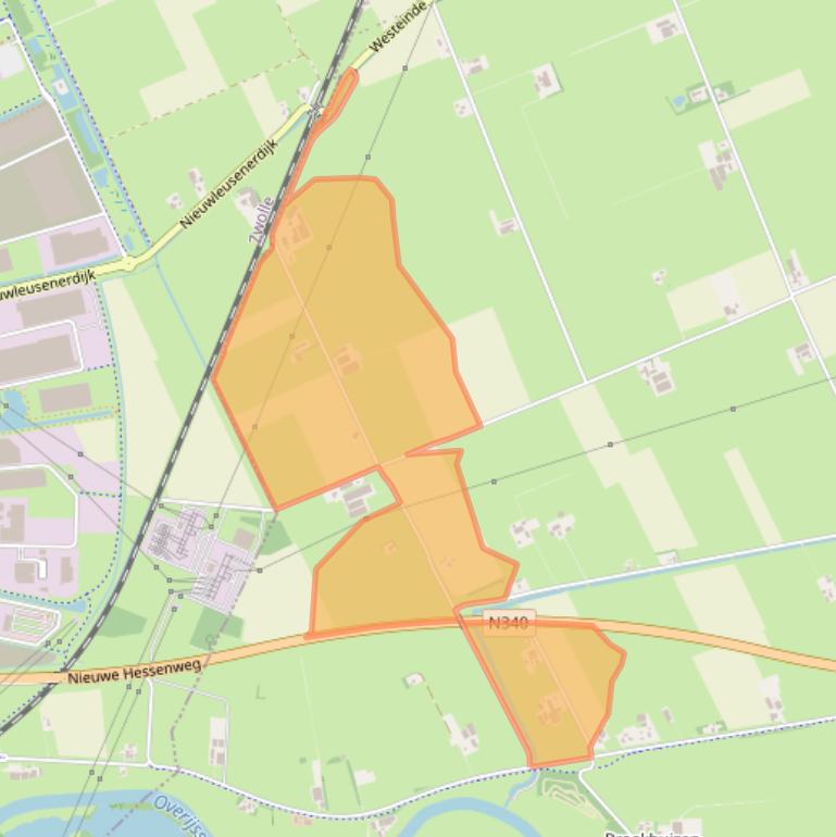 Kaart van postcodegebied 7722PD.