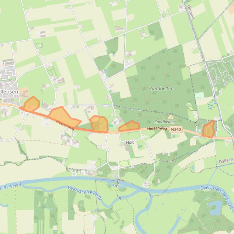 Kaart van postcodegebied 7722SV.