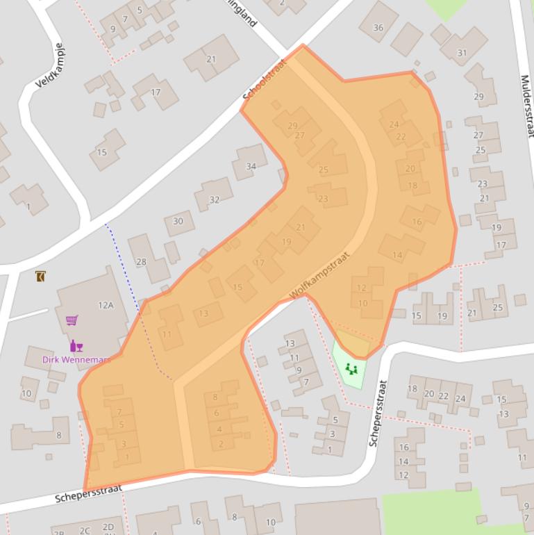 Kaart van postcodegebied 7722TB.