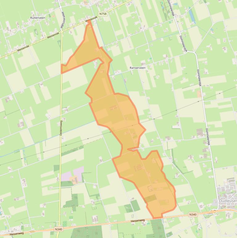 Kaart van postcodegebied 7722TW.