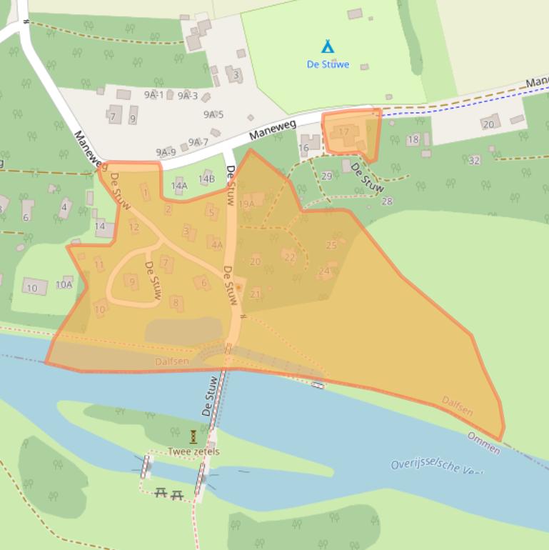 Kaart van postcodegebied 7722VJ.