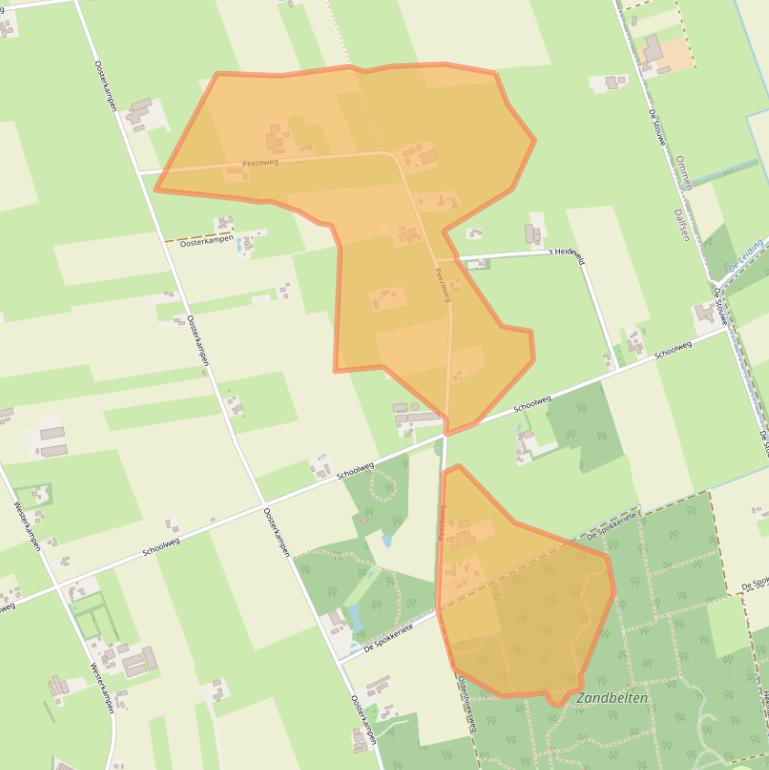 Kaart van postcodegebied 7722VX.