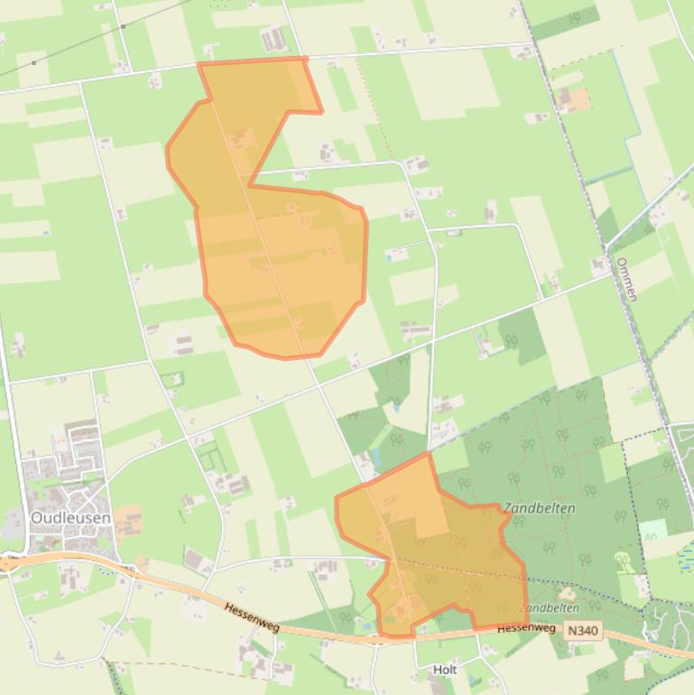 Kaart van postcodegebied 7722VZ.